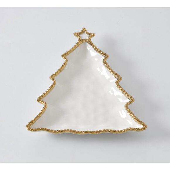 NEW PAMPA BAY christmas tree platter in white/gold - Picture 3 of 4